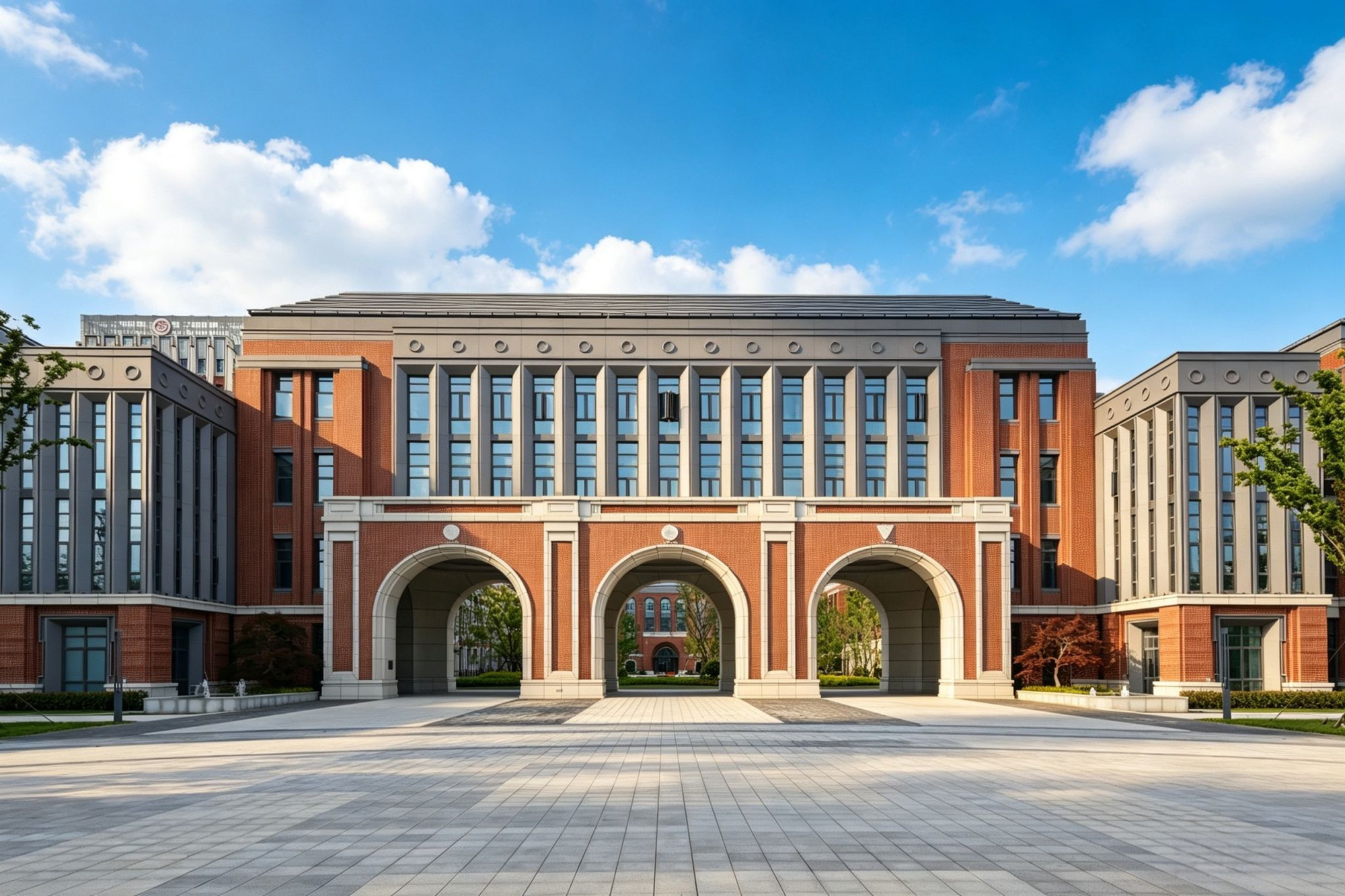 Shanghai Jiao Tong University School of Medicine main entrance at its Pudong campus.